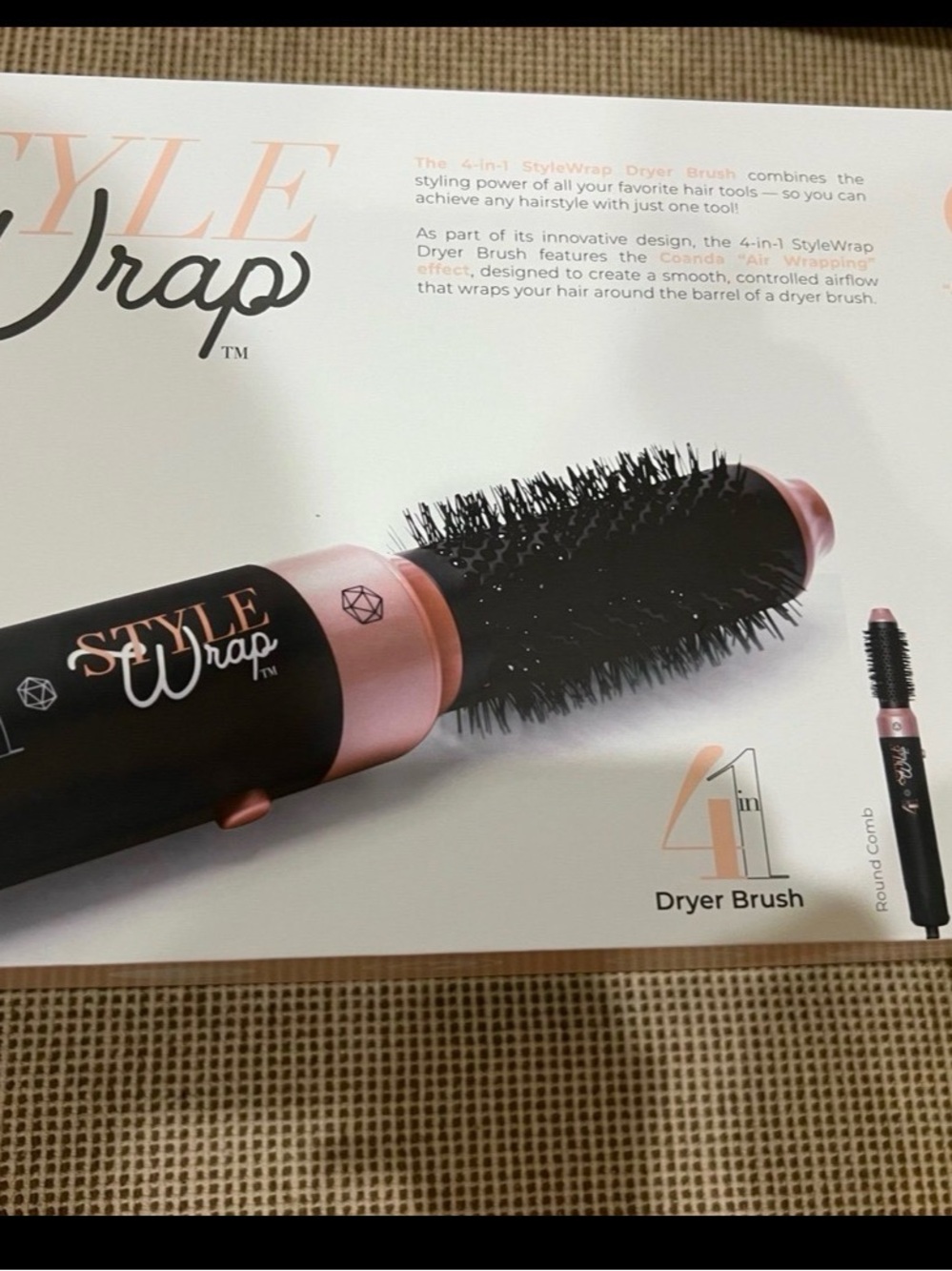 StyleWrap 4-in-1 Dryer Brush in Black and Rose Gold